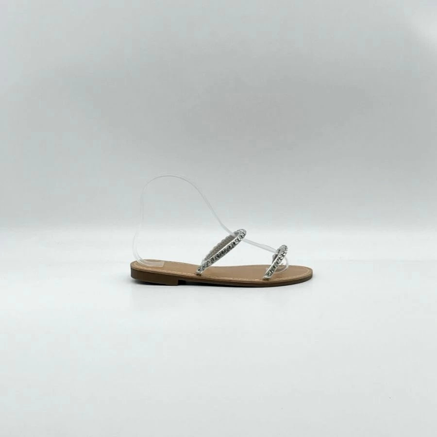 Sandali fascette strass Sb2023-5|Colore:Argento