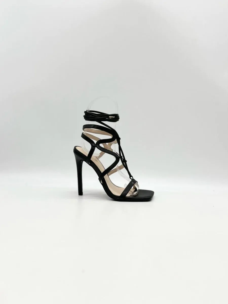 Sandali intreccio lace up sa2023-19|Colore:Nero