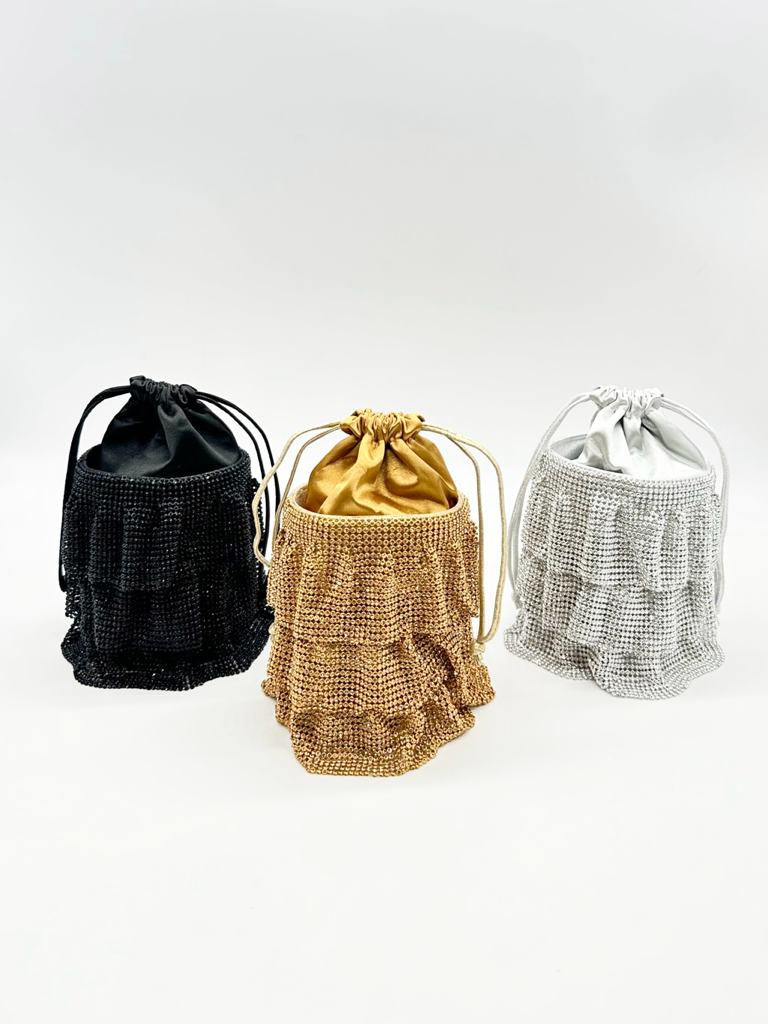 Borsa secchiello frange strass hsy-05