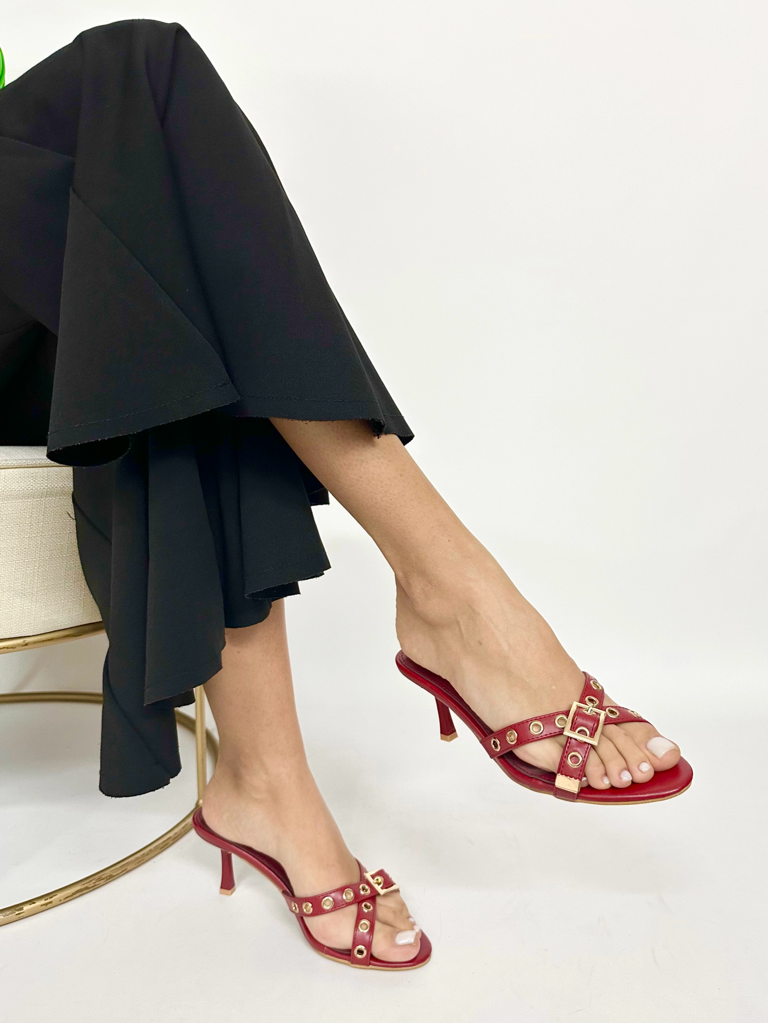 Sandali mules fibbia 3258|Colore:Bordeaux
