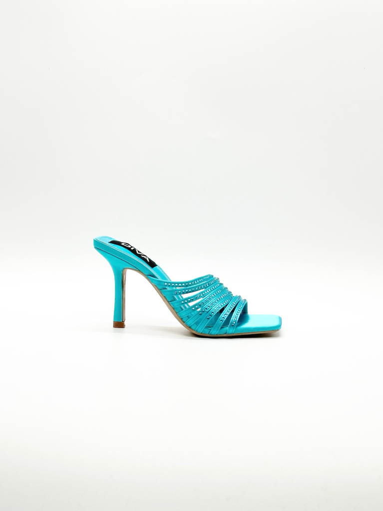 Sandali mules strass 2602|Colore:Celeste