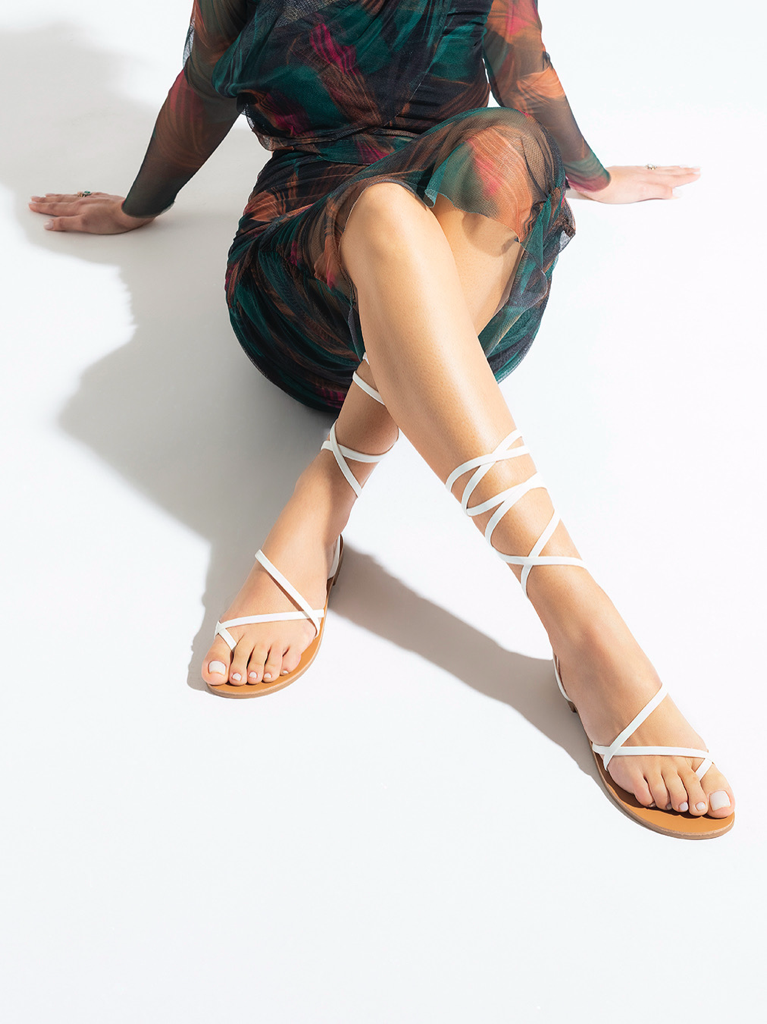 Peony diva collection lace up sandals