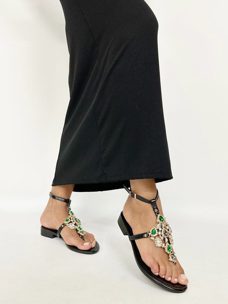 Sandali gioiello qq-181|Colore:Nero