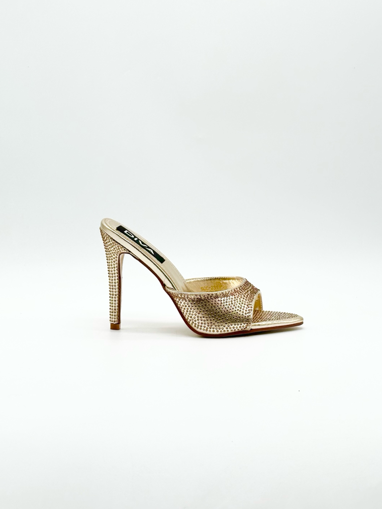 Sandali mules strass sqc-231|Colore:Oro
