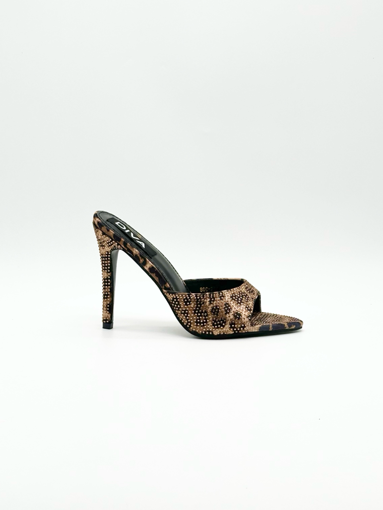 Sandali mules strass sqc-231|Colore:Leopardato