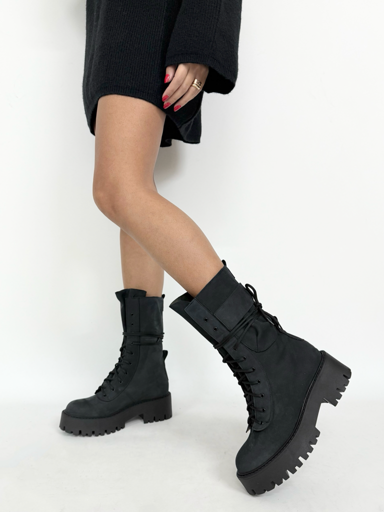 Stivali combat vera pelle diva collection