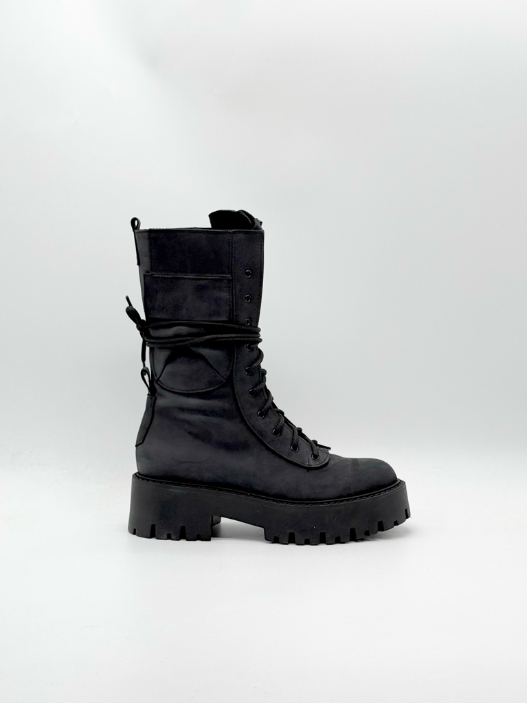 Stivali combat vera pelle diva collection