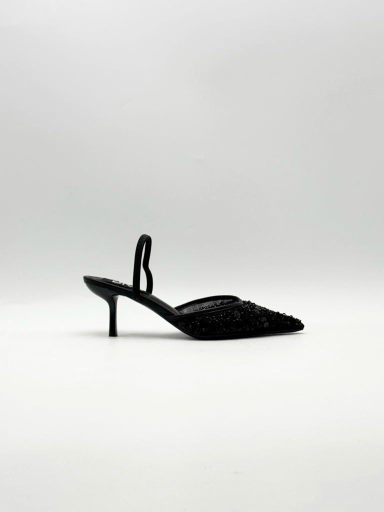 Sequined slingback décolleté m129