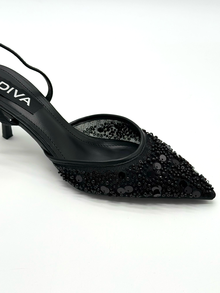 Decolletè slingback paillettes m129