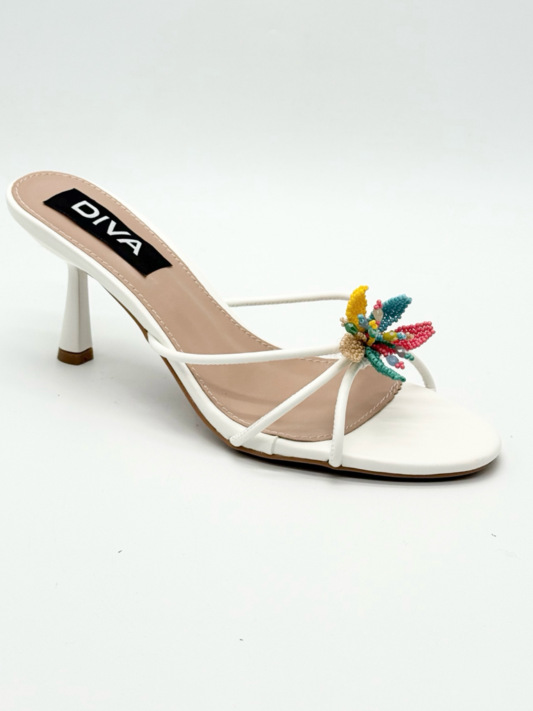 Sandali mules p-1509|Colore:Bianco