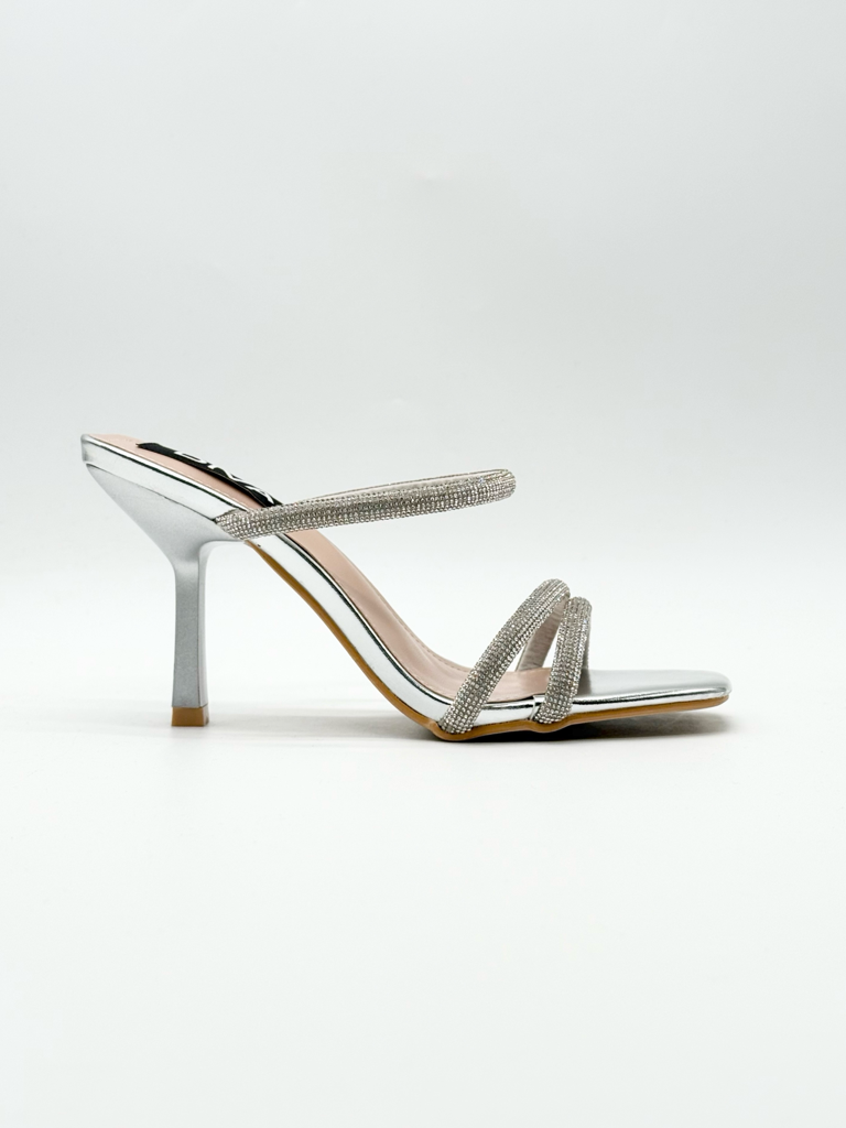 Sandali fascette strass H8-1130X|Colore:Argento