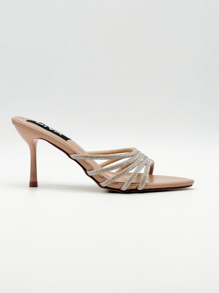 LOLA5287 Rhinestone Mule Sandals