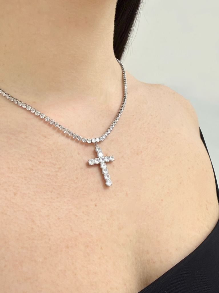 Collana croce strass luxor