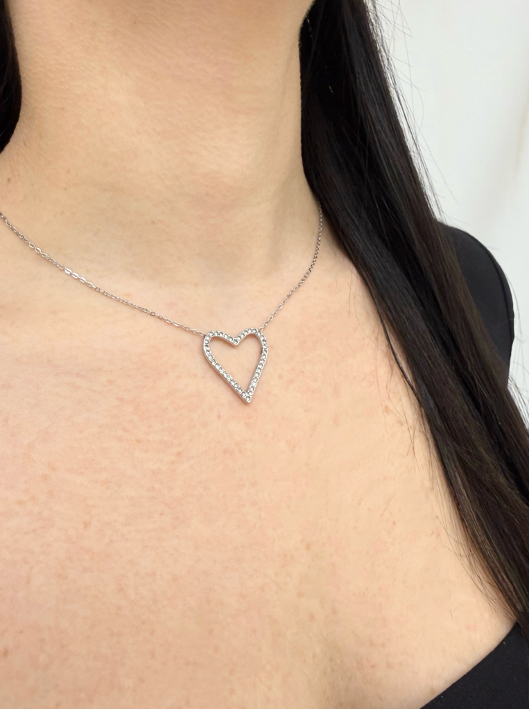 collana strass cuore
