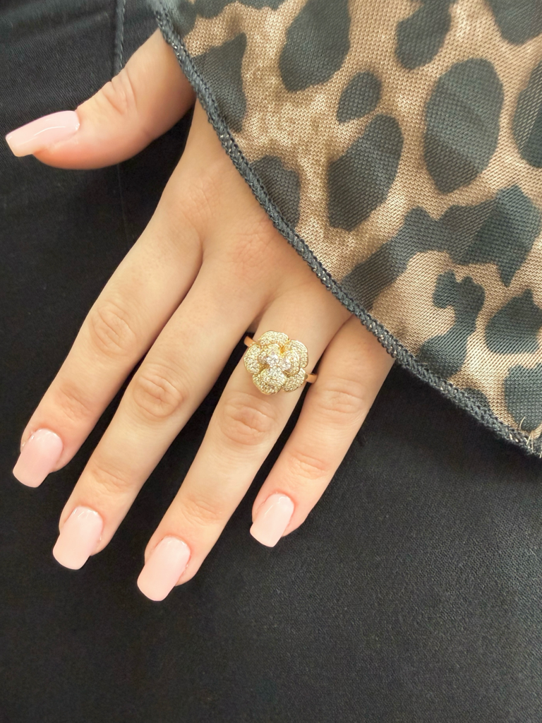 Anello rosa piccola|Colore:Oro