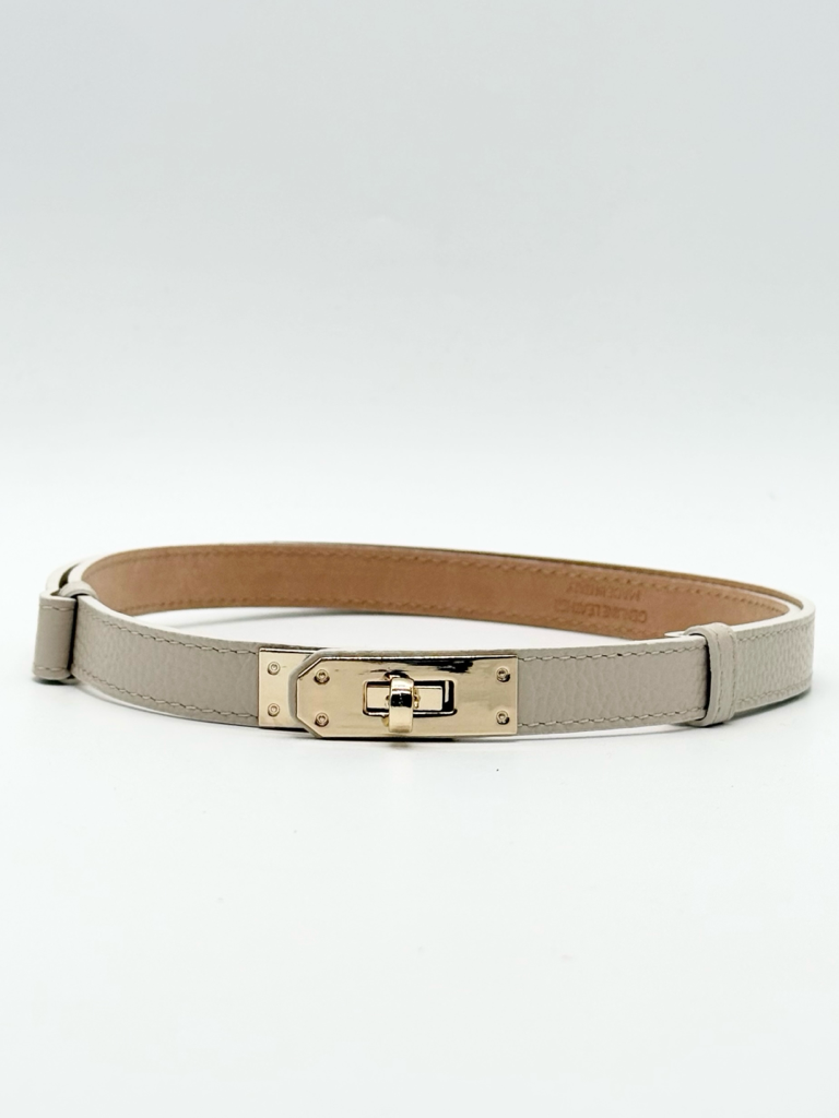 Cintura lucchetto vera pelle|Colore:Avorio