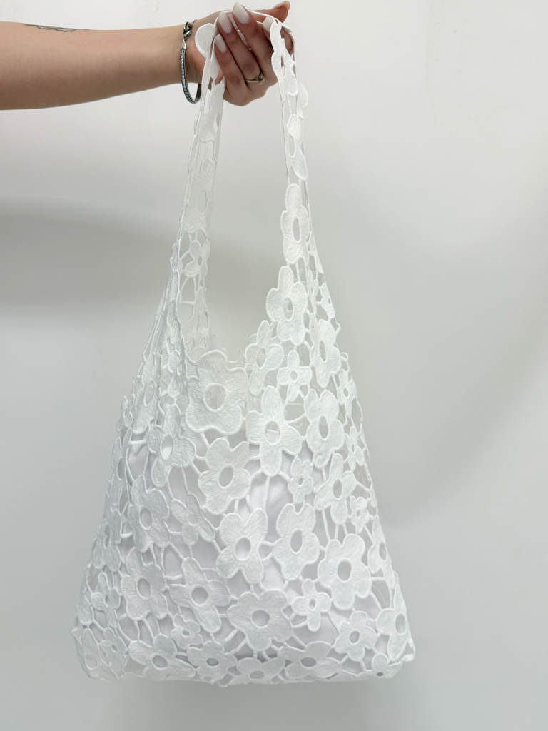 Borsa traforata ff27386|Colore:Bianco