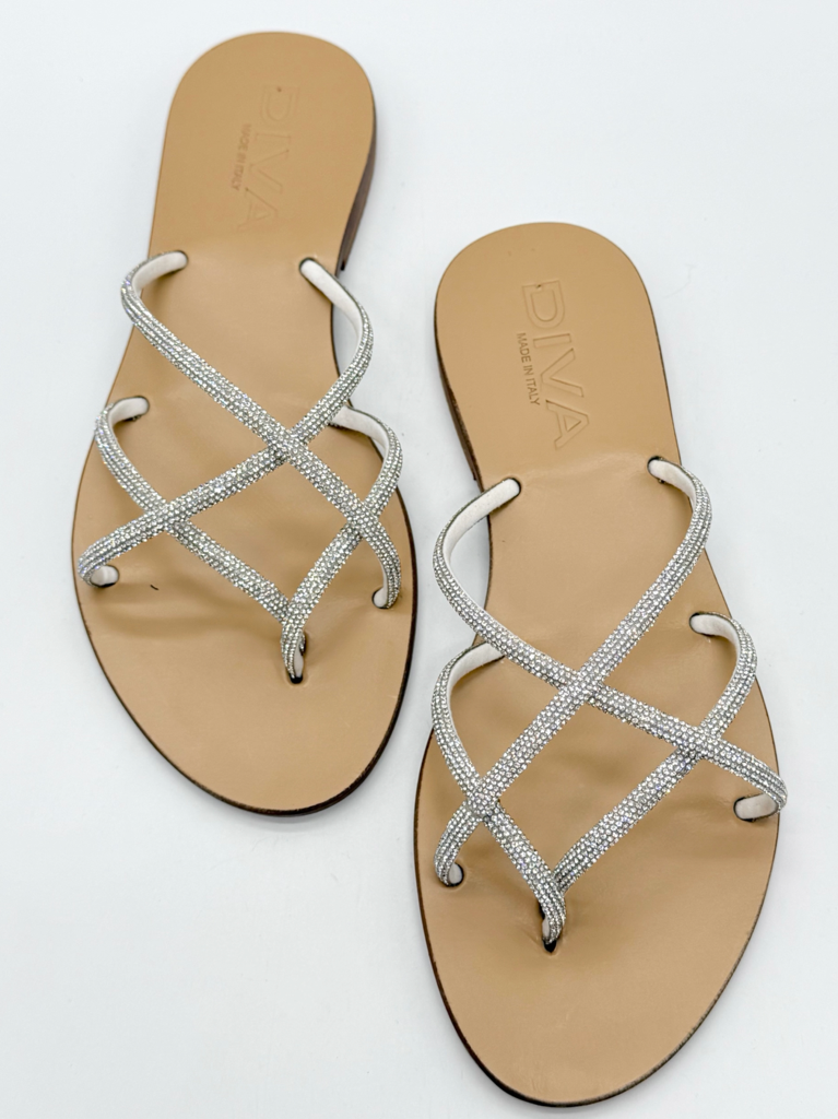 Sandali vero cuoio diva collection giglio|Colore:Argento