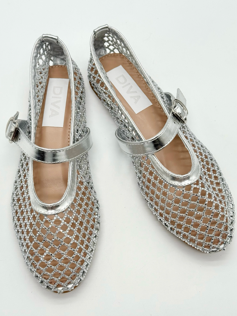Ballerine mesh strech diva collection h1105|Colore:Argento