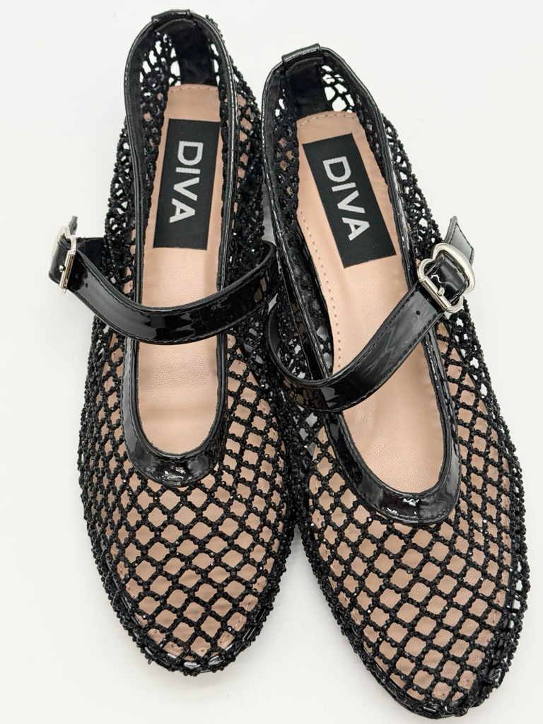 Ballerine mesh strech diva collection h1105|Colore:Nero
