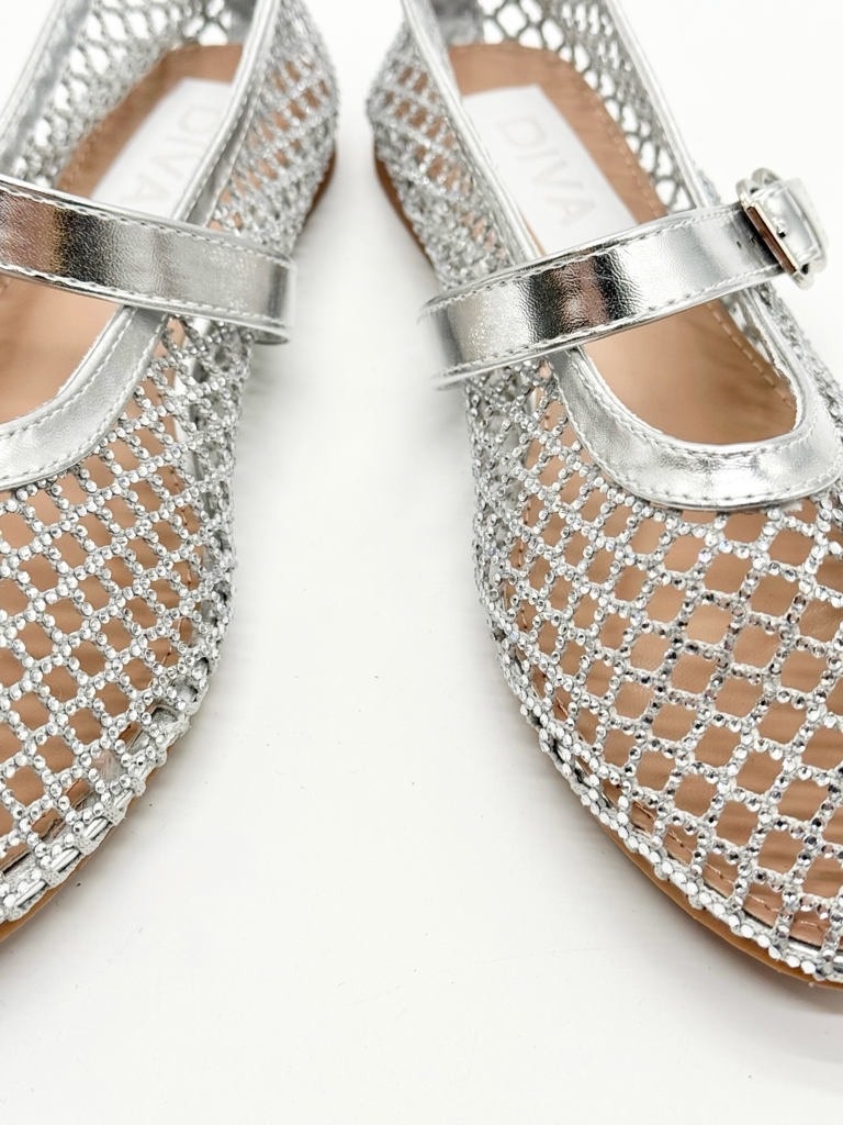 Ballerine mesh strech diva collection h1105|Colore:Argento
