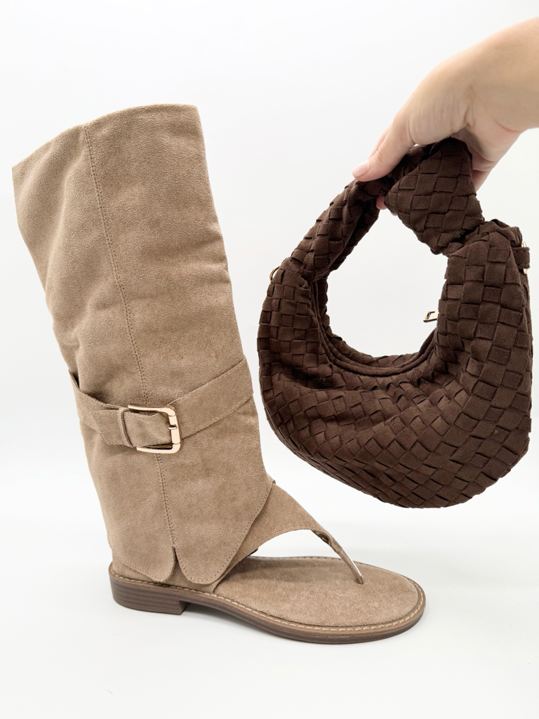 Sandali gambale alto diva collection om245-25|Colore:Beige