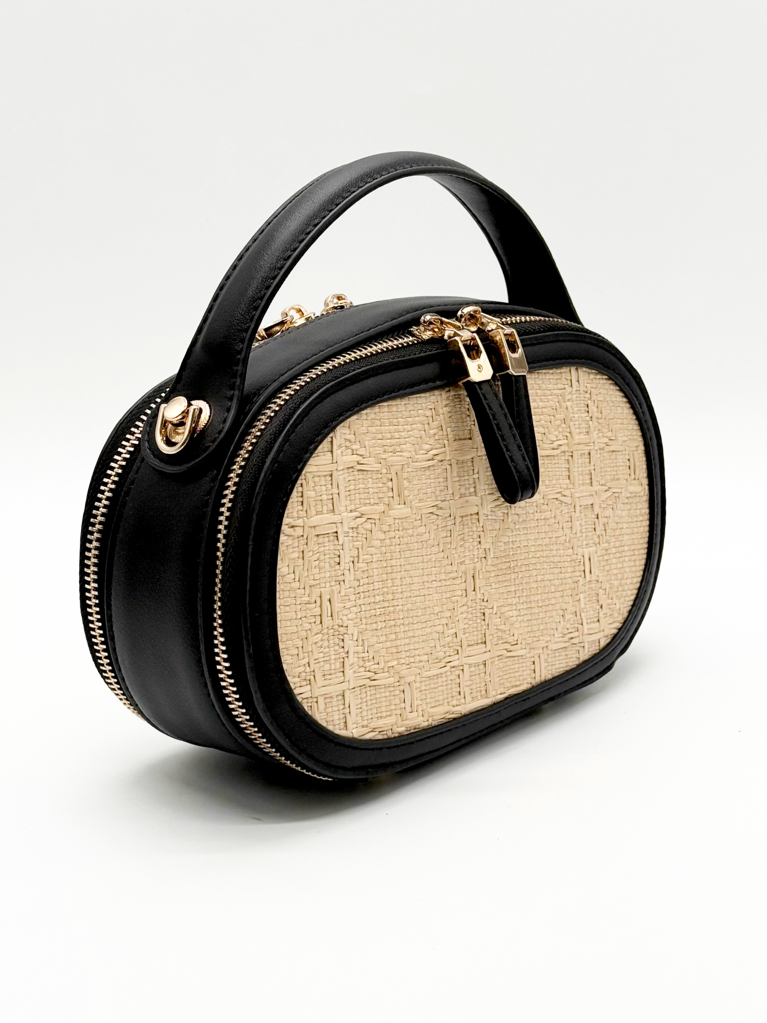 Borsa paglia FF24749|Colore:Nero