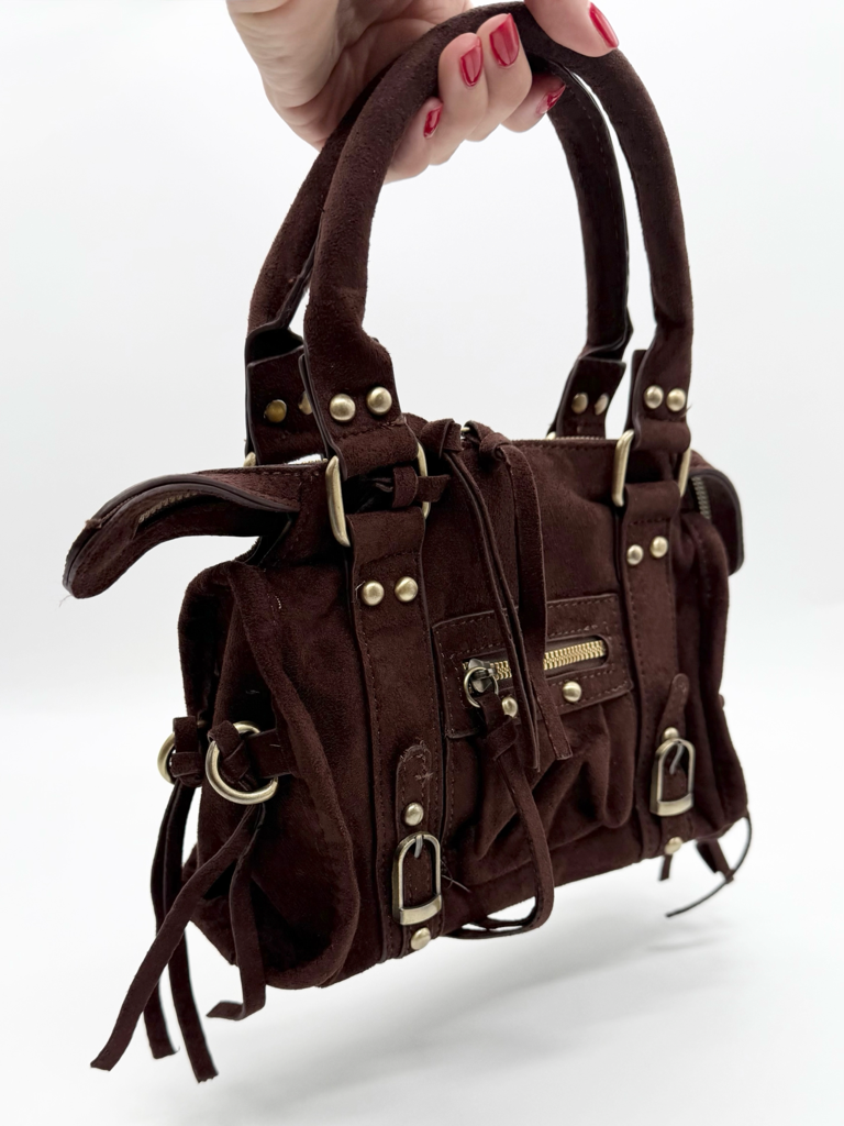 borsa borchie tr-990|Colore:Marrone