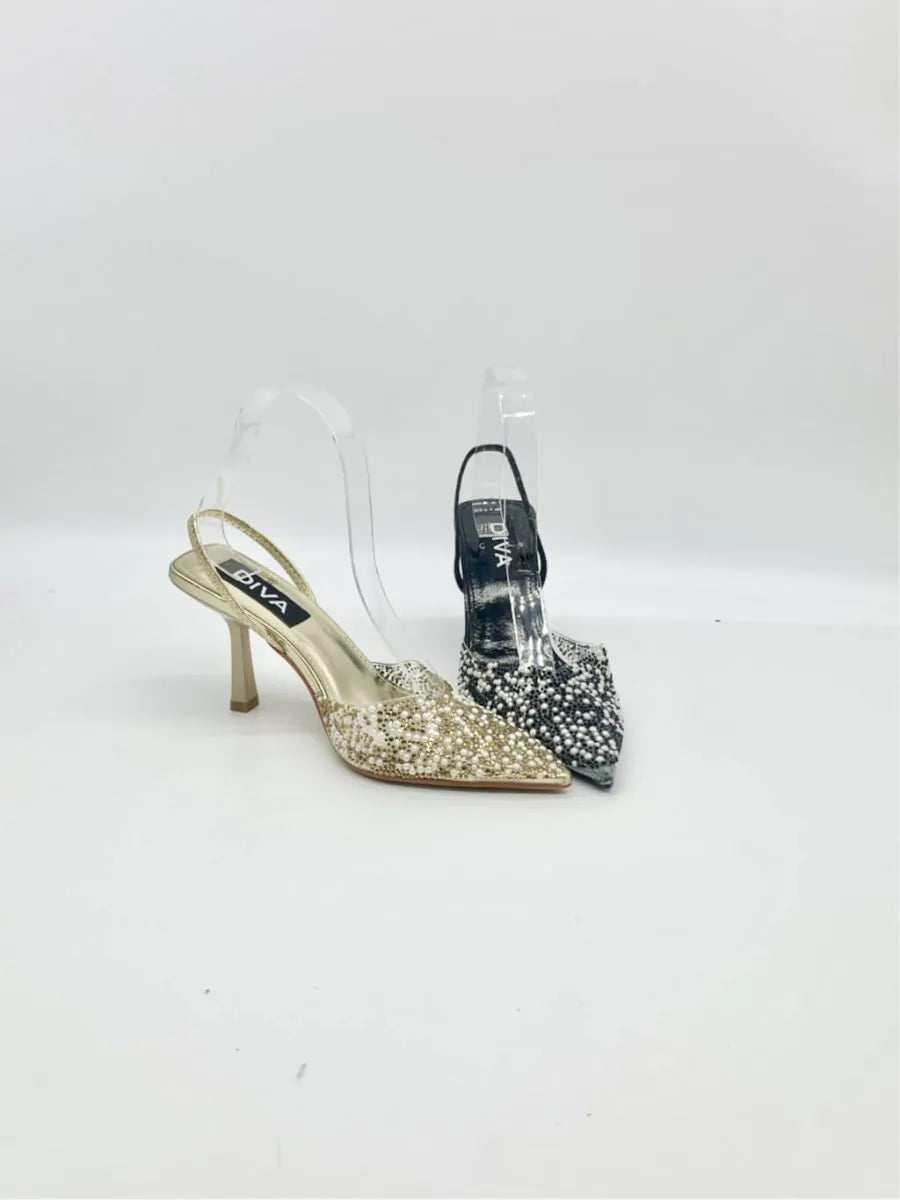 Decolletè slingback perle sqc-47