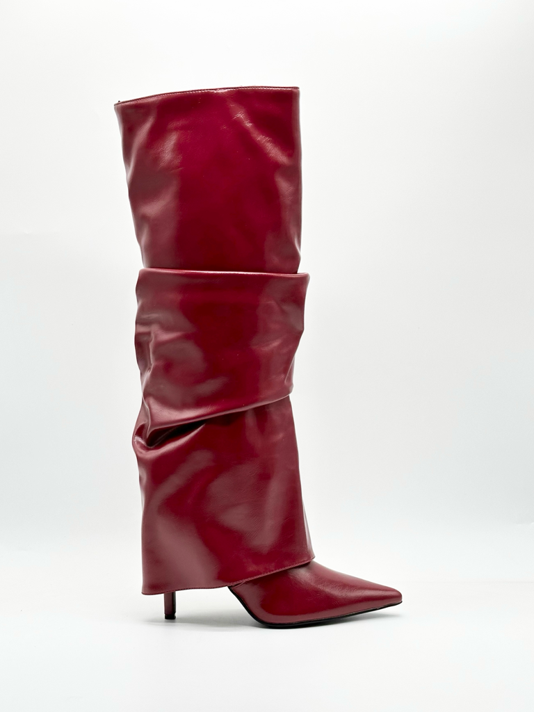Stivali gambale arriccio AC1A-X7208-18|Colore:Bordeaux