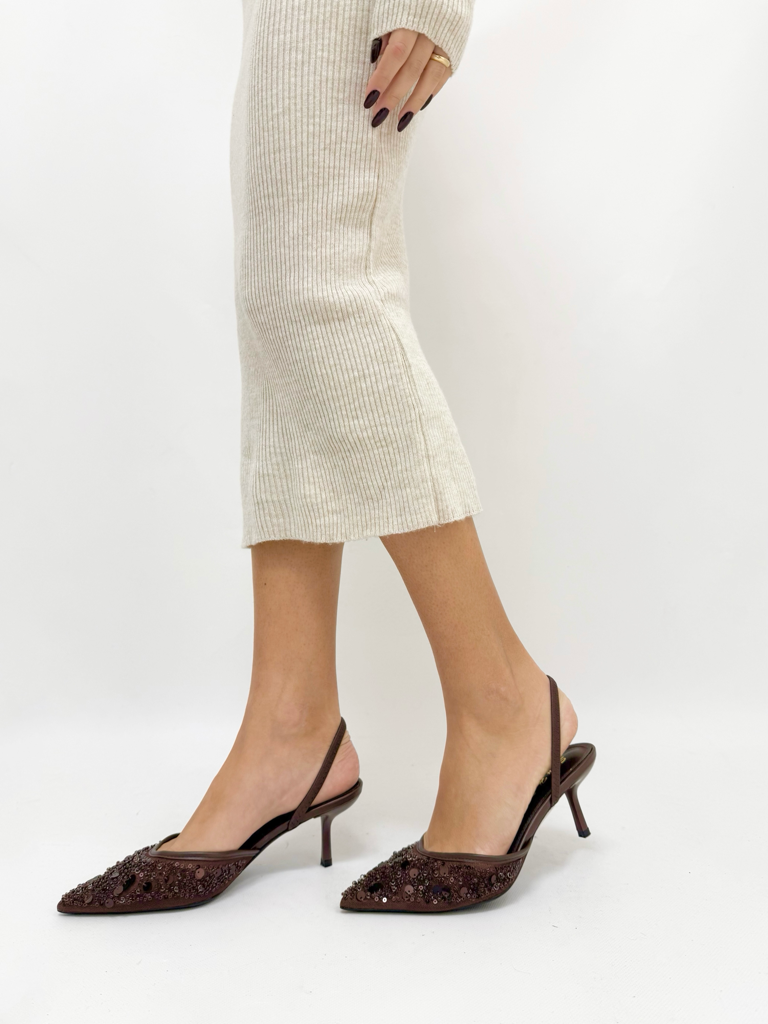 Decolletè slingback paillettes m129