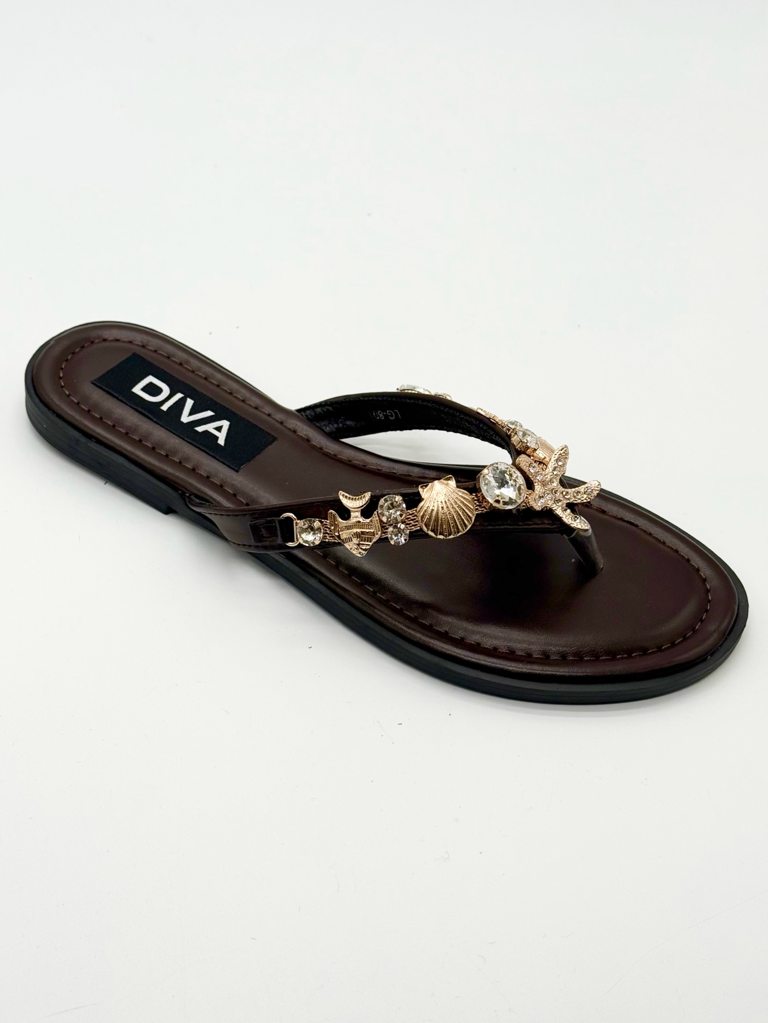 Flip-flop sandals with applications lg-8010