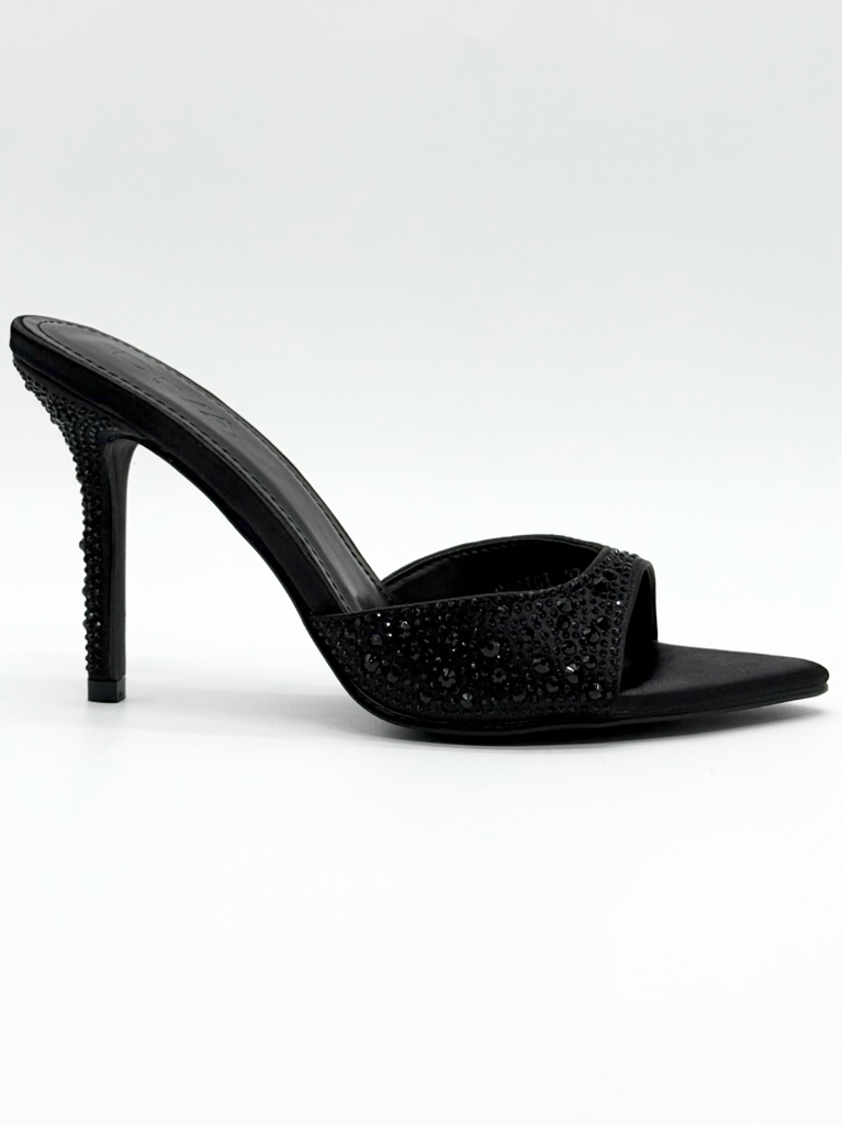 Sandali mules strass diva collection parigi|Colore:Nero