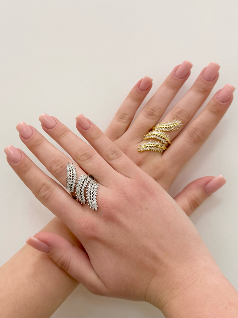 Anello foglia|Colore:Oro