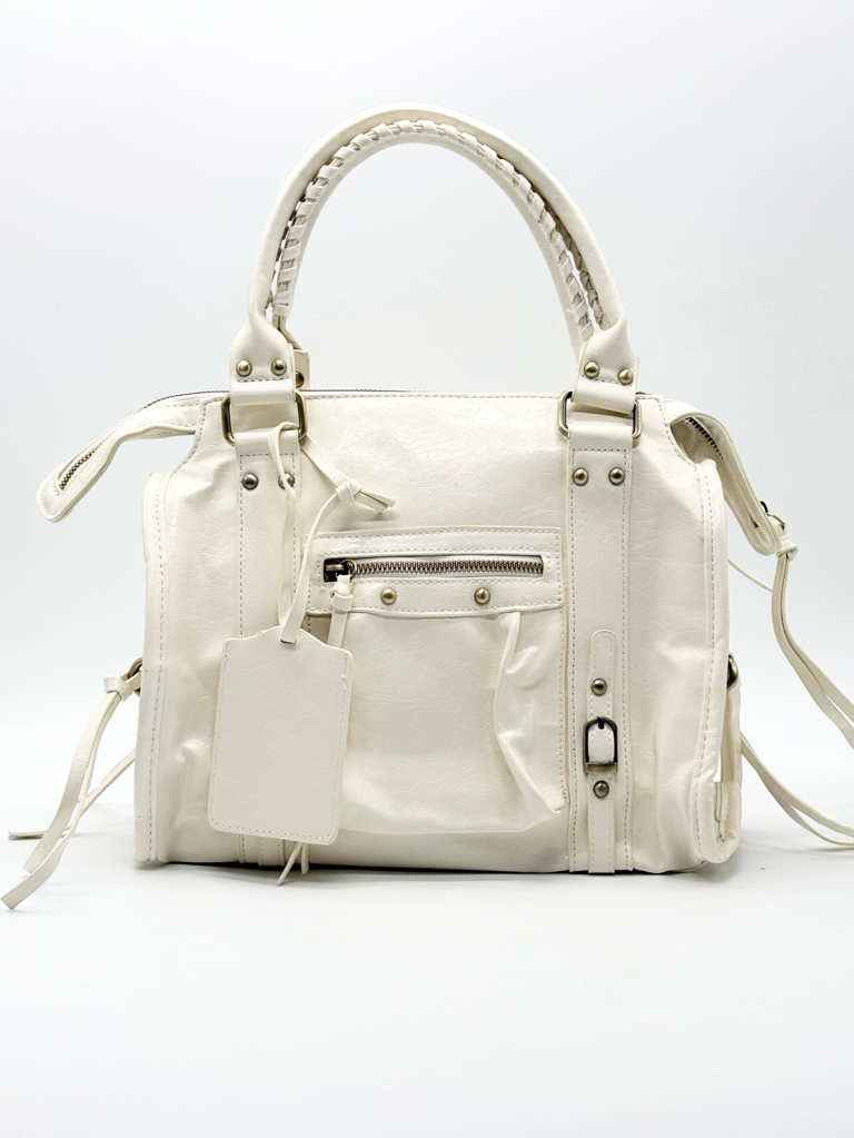 Borsa borchie e frange tr-896|Colore:Beige