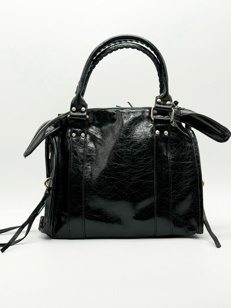 Borsa borchie e frange tr-896|Colore:Nero