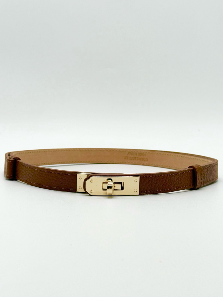 Cintura lucchetto vera pelle|Colore:Cuoio