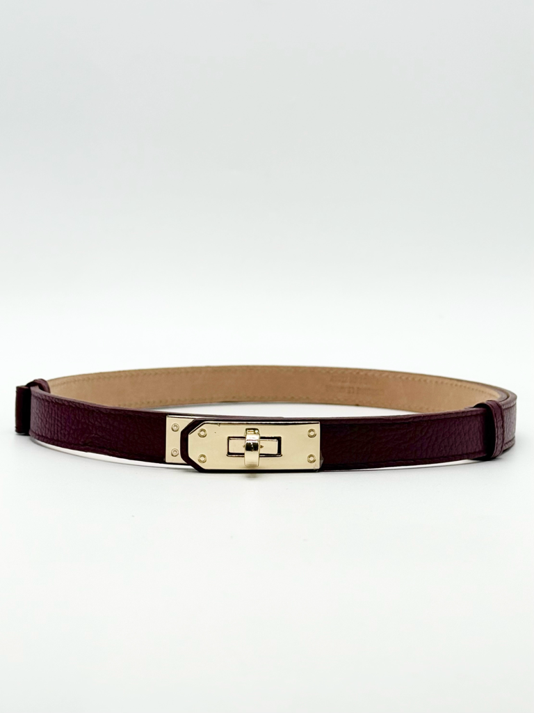 Cintura lucchetto vera pelle|Colore:Bordeaux