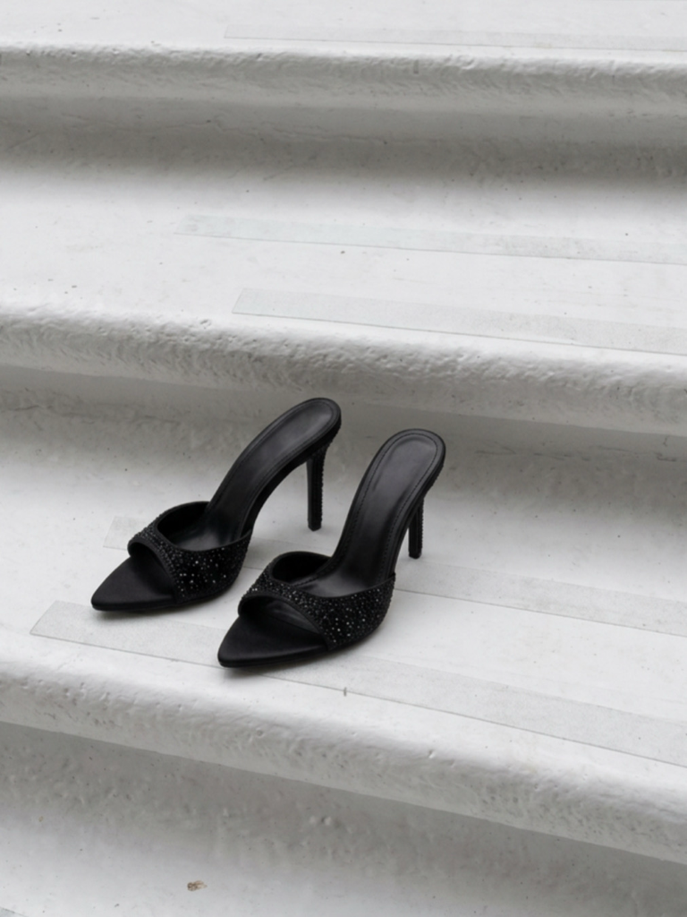 Sandali mules strass diva collection parigi|Colore:Nero