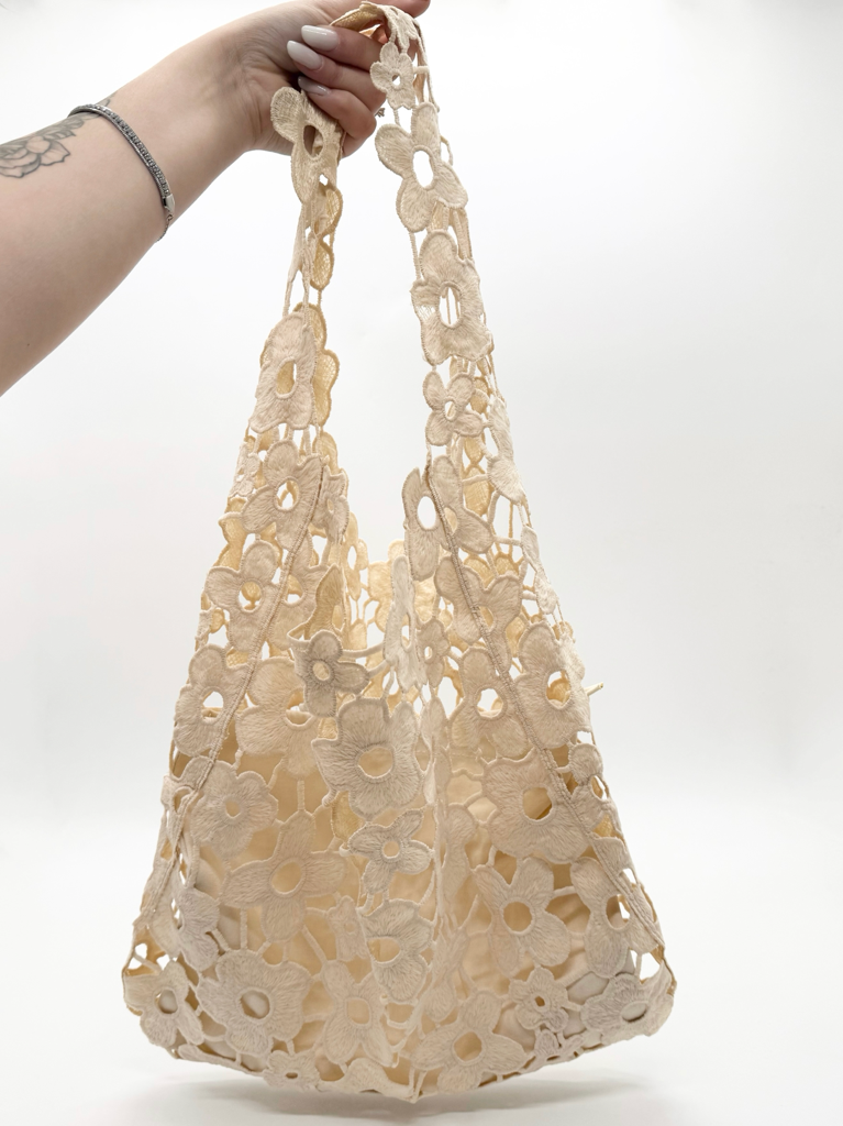 Borsa traforata ff27386|Colore:Beige