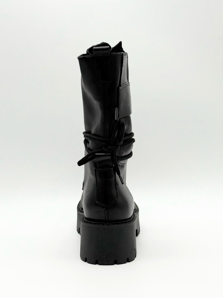 Stivali combat vera pelle diva collection|Colore:Nero