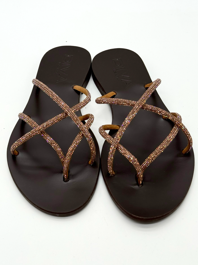 Sandali vero cuoio diva collection giglio|Colore:Bronzo