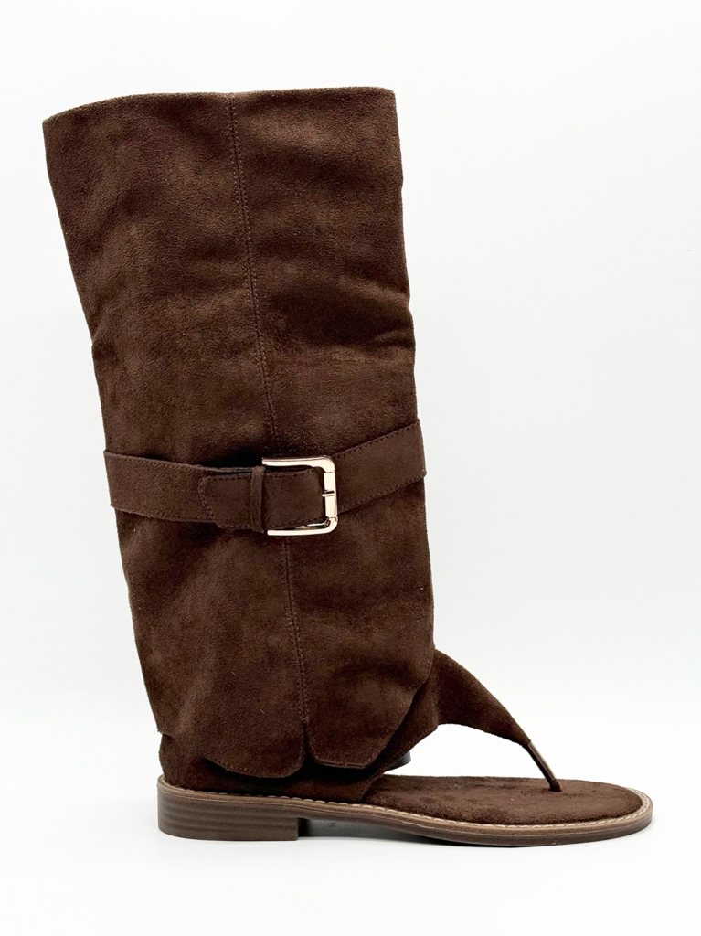 Sandali gambale alto diva collection om245-25|Colore:Marrone