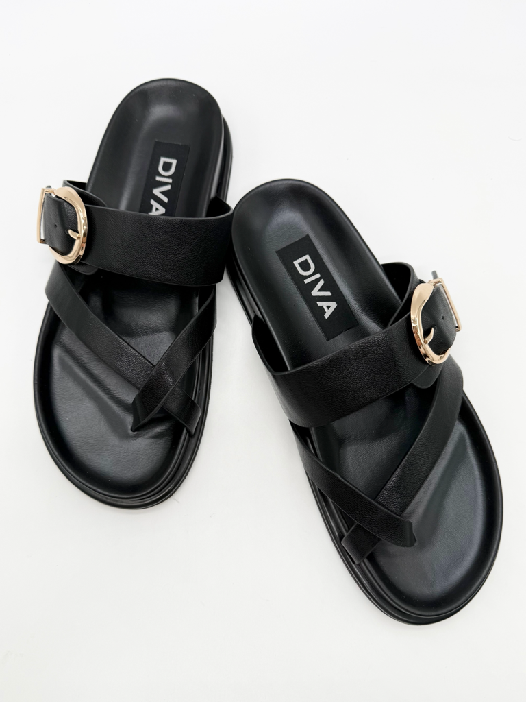 Sandali infradito diva collection om206-25|Colore:Nero