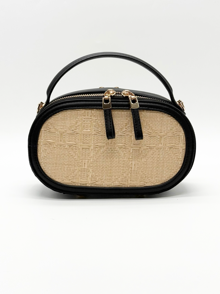 Borsa paglia FF24749|Colore:Nero